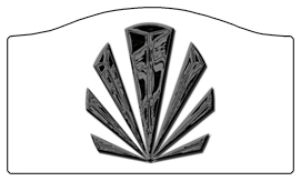 DASHELL-602-BK-WT Black Sunburst White Background